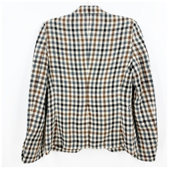 Mario Matteo Linen Check Blazer Sz M - Picture 2 of 15